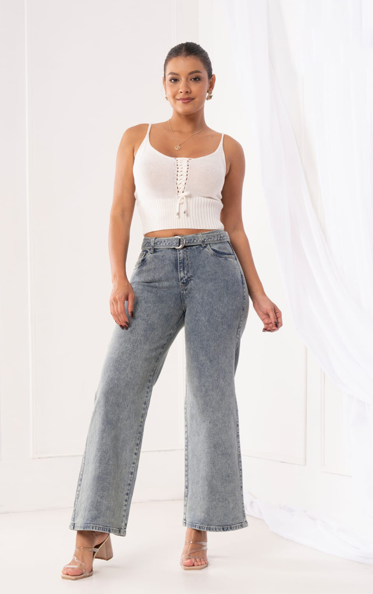 WIDE LEG SEMI STRECH - Image 17