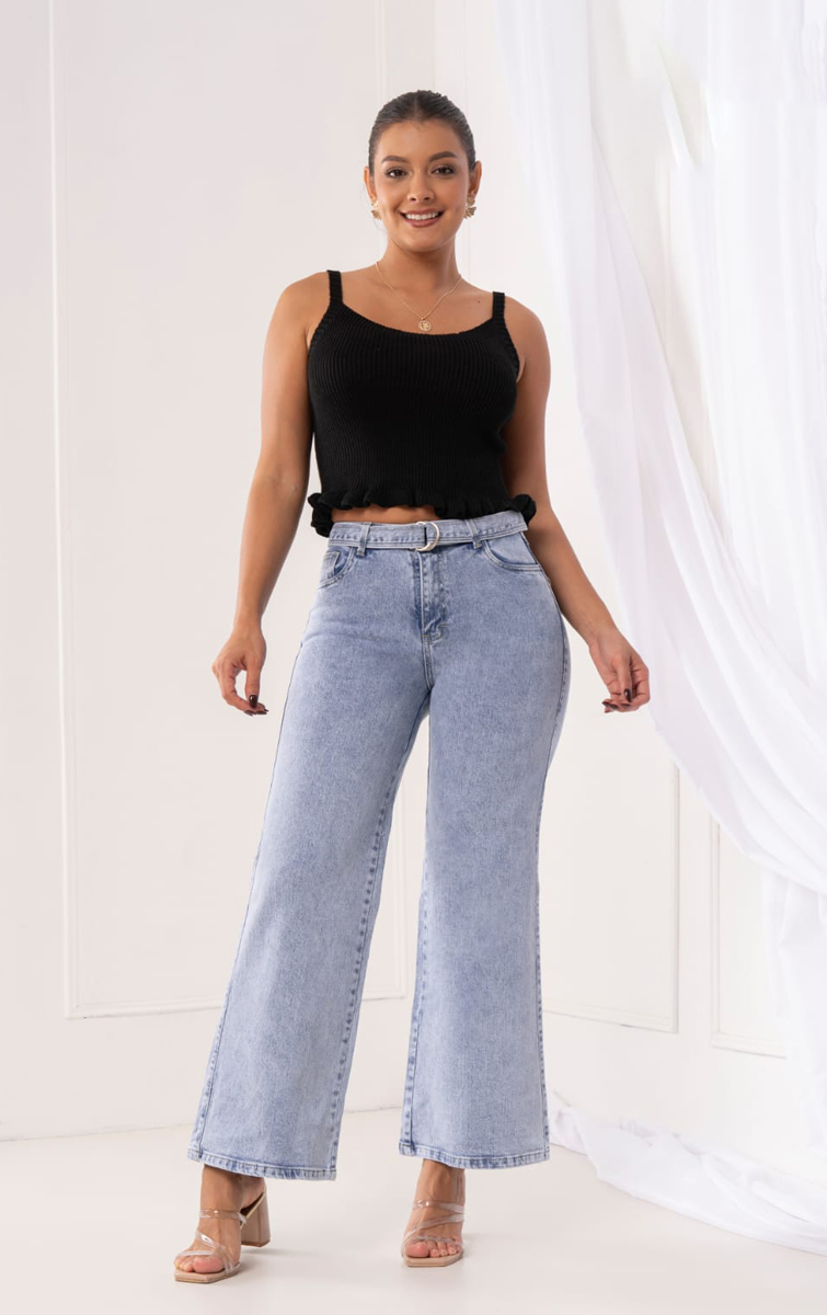 WIDE LEG SEMI STRECH - Image 2