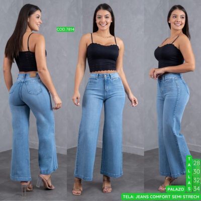 PALAZO UN BOTON COMFORT SEMI STRETCH